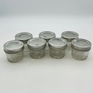Ball 4oz Quilted Crystal Jelly Jars with SureTight Lids and Bands Set of 7